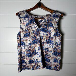 Evereve Tank Top Blue, Purple, Ivory Size Small